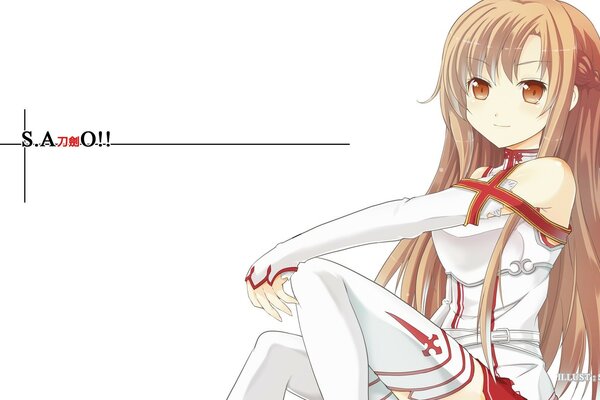 Anime Mädchen im weißen Anzug