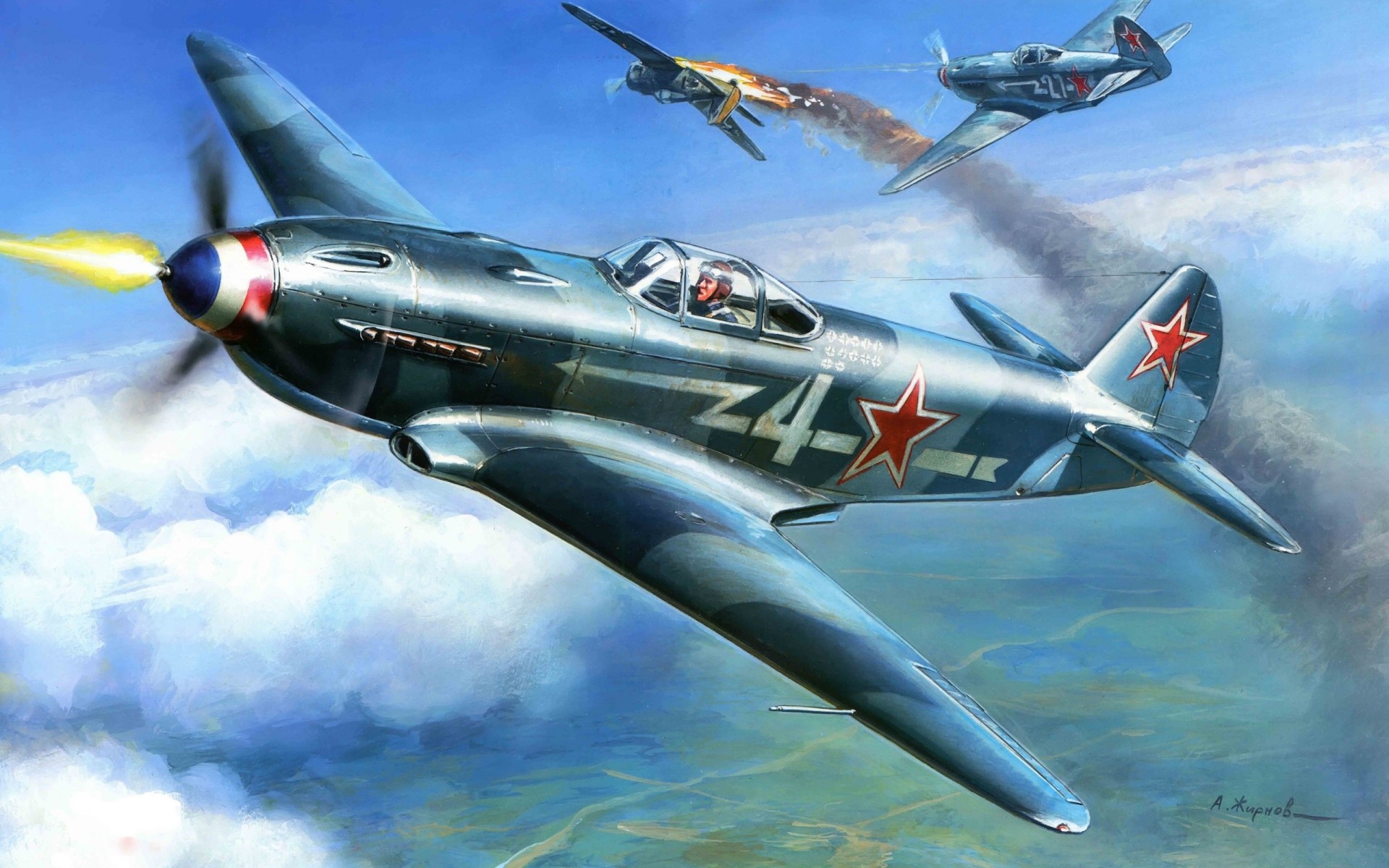 monomoteur avion verts de première ligne soviétique