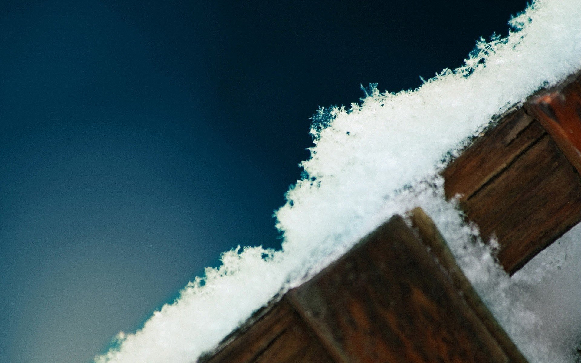 clôture en bois flocons de neige bleu