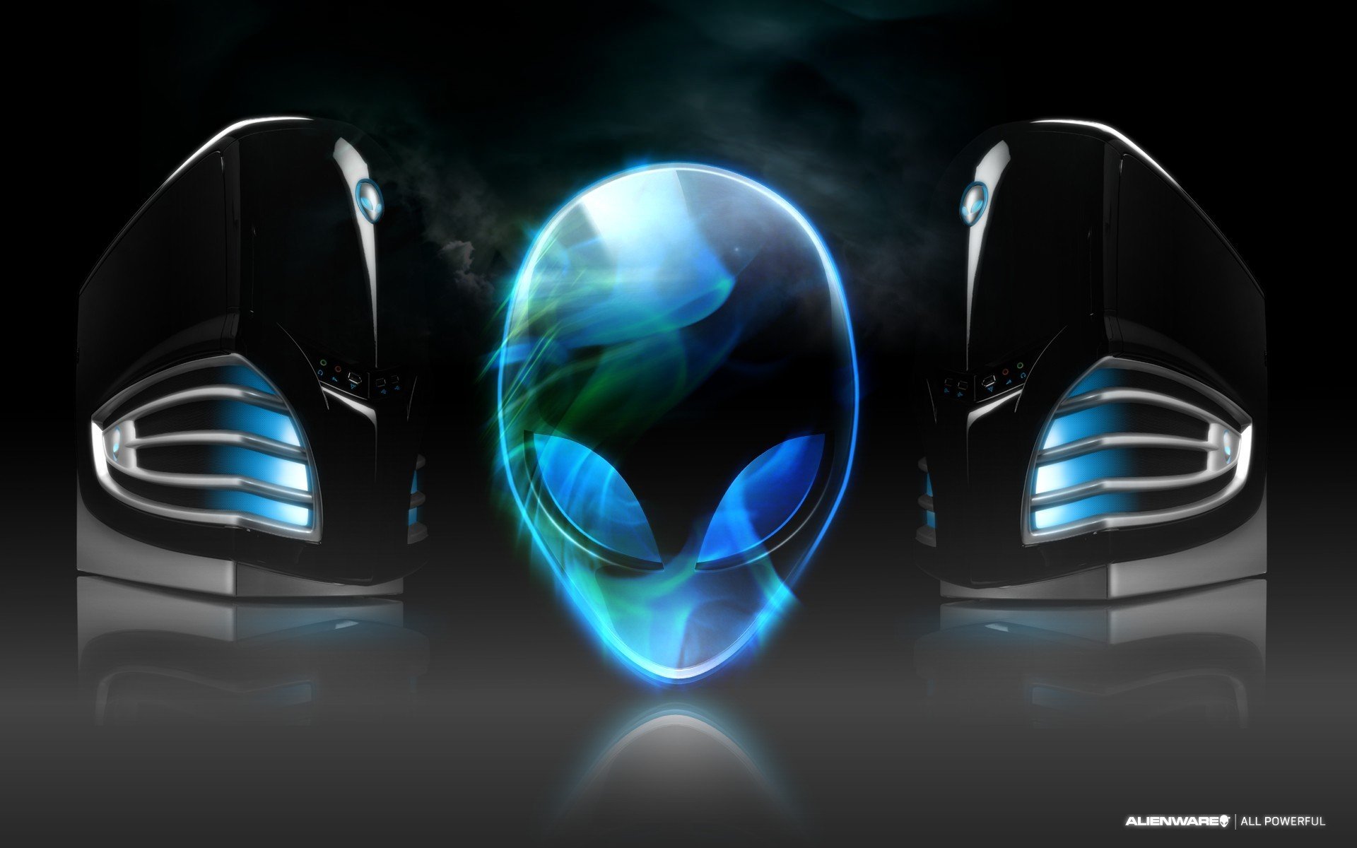 alienware marque tête alien unité système brouillard