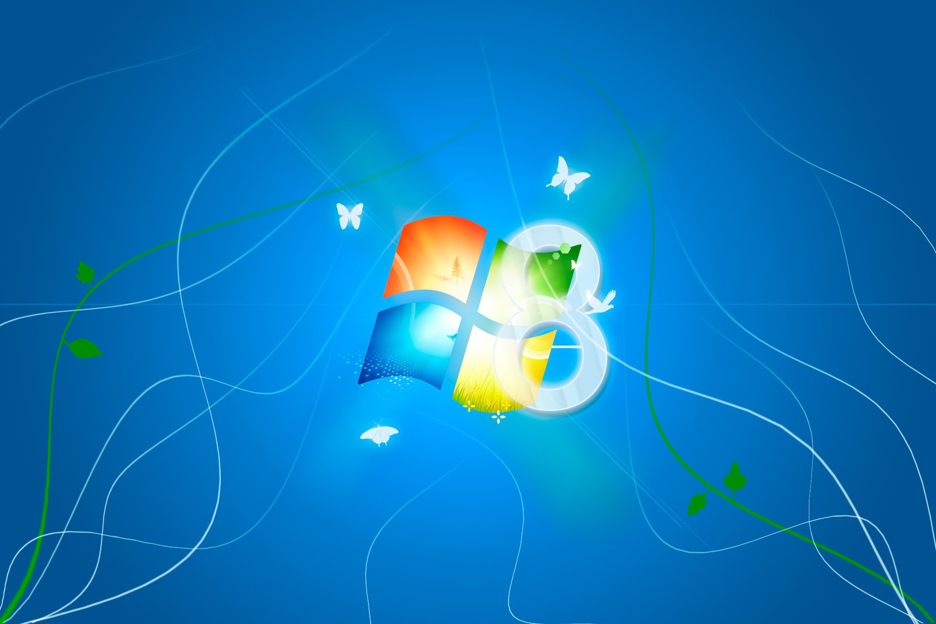 microsoft os windows 8 logo fond bleu