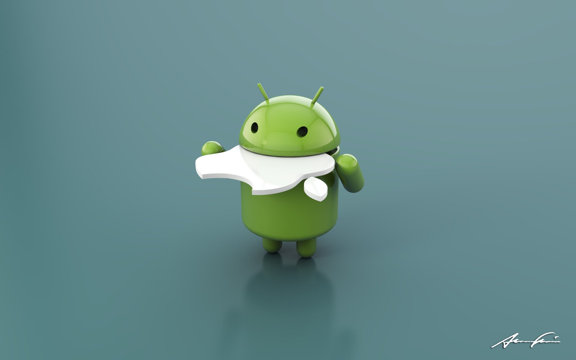 android яблоко андроид привет-тек откусанное яблоко