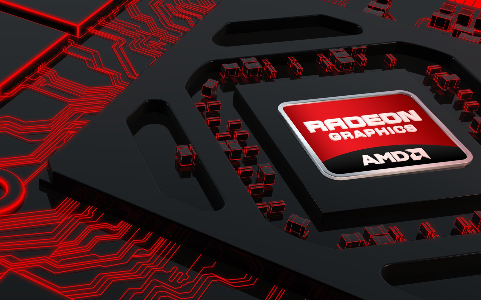 dram radeon rojo marca neón rayas marca