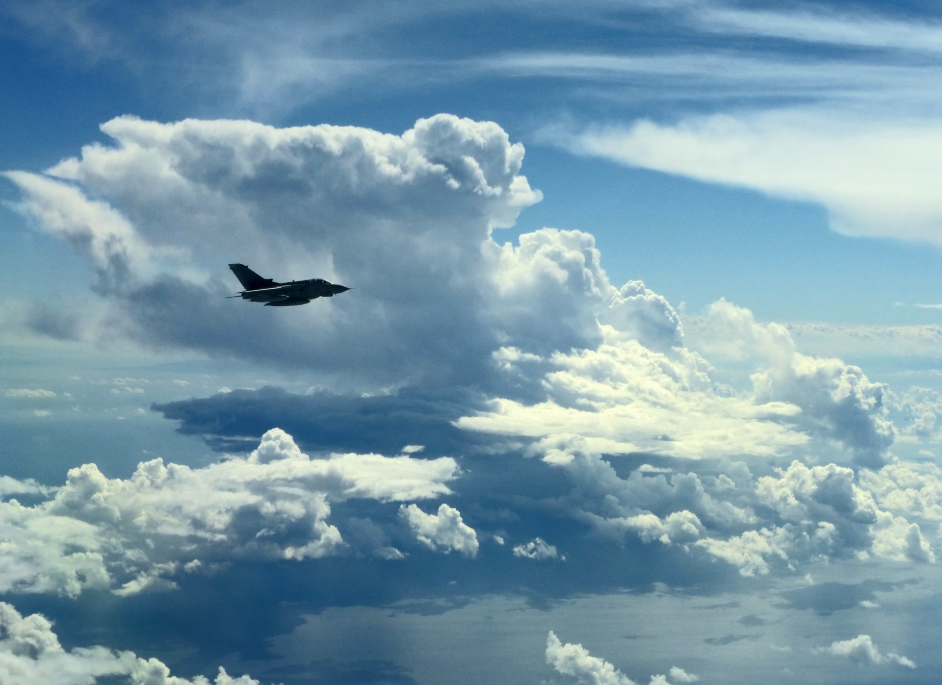 plane clouds sky