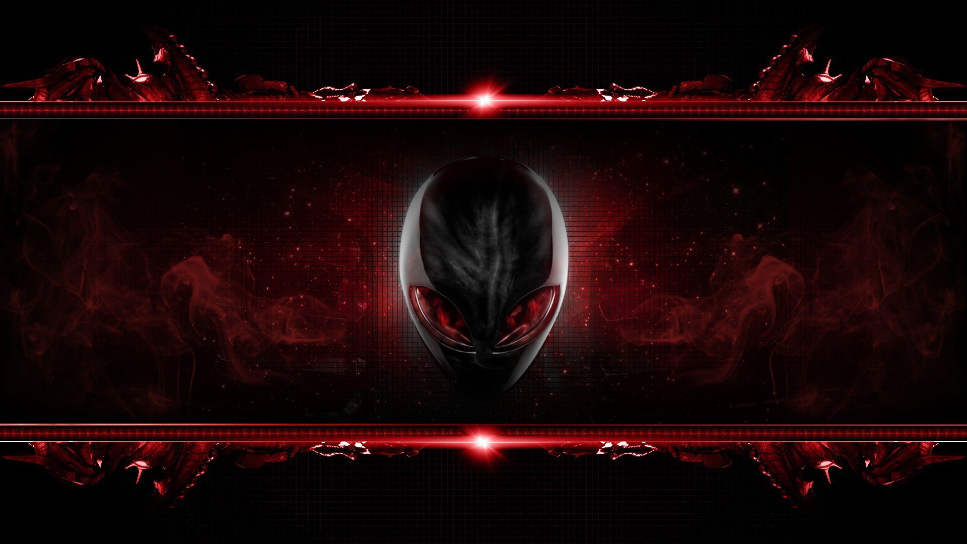 alienware marke kopf alien augen rot