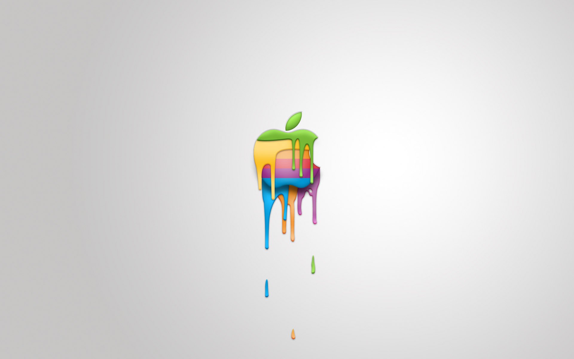 apple white background melting streak