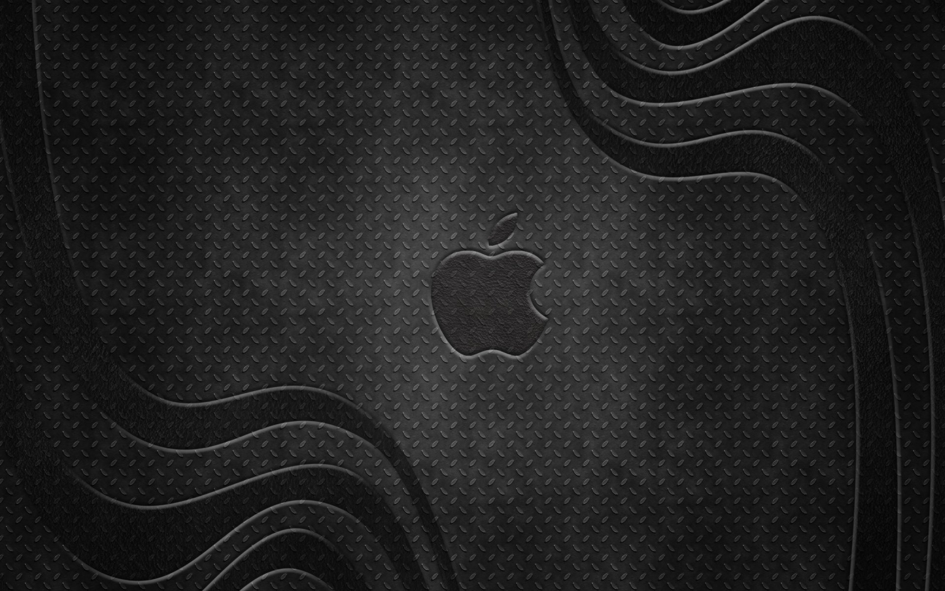 apple logo metal waves hem grey background