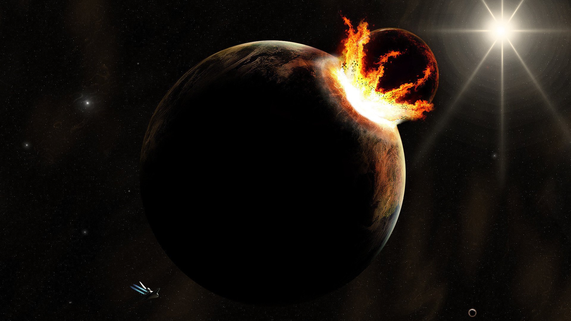 planet kollision feuer katastrophe katastrophe