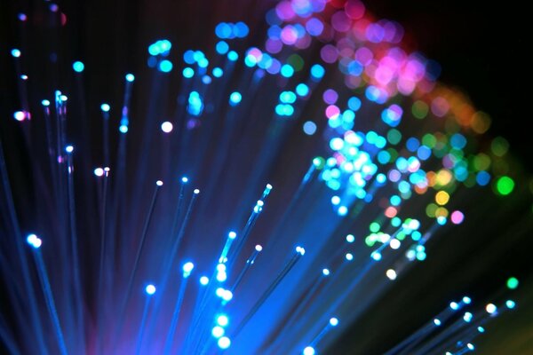 Lumières colorées de conducteur de fibre de verre