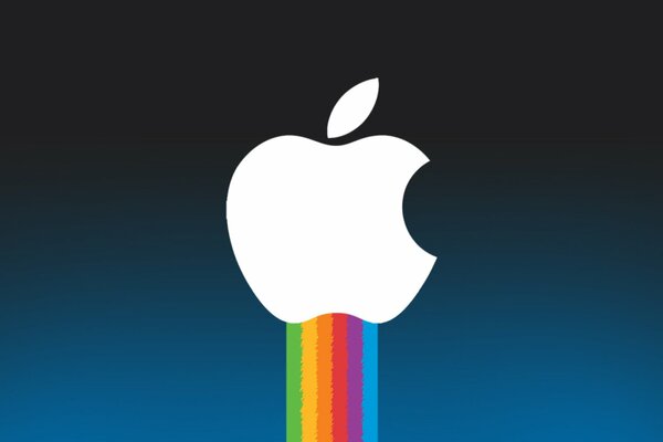 La manzana de Steve Jobs sobre un fondo azul oscuro