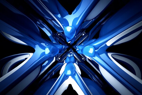 3d abstraktion in weiß-blau