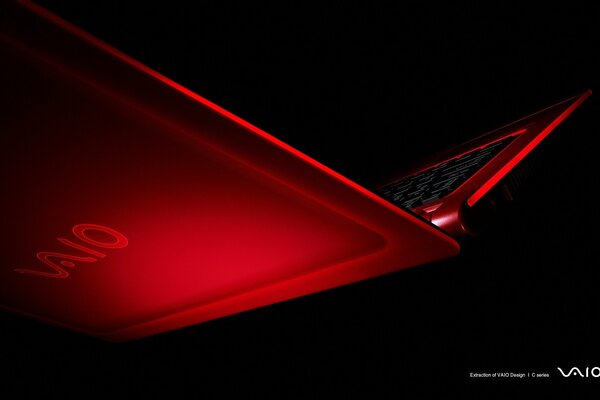 Sony laptop is beautiful on a black background