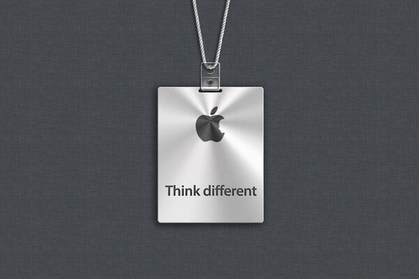 Logotipo de apple en metal en forma de colgante