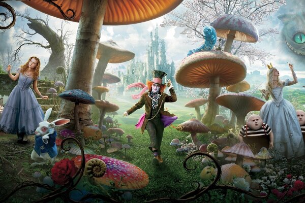 Arte di Alice nel paese delle meraviglie con Johnny Depp