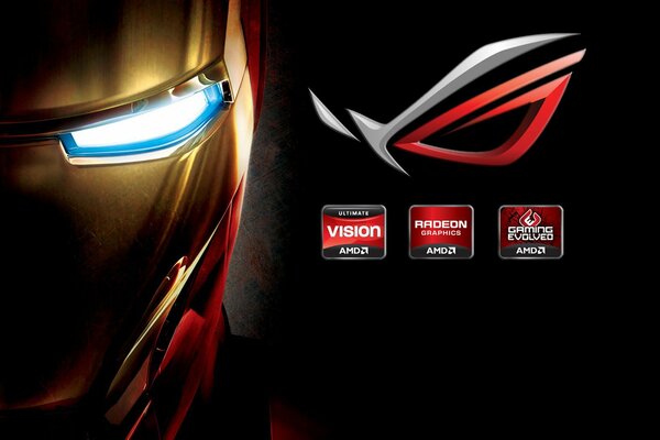 Mask iron man asus logo wallpaper