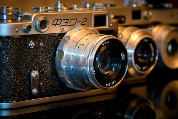 FED camera lenses in three variations