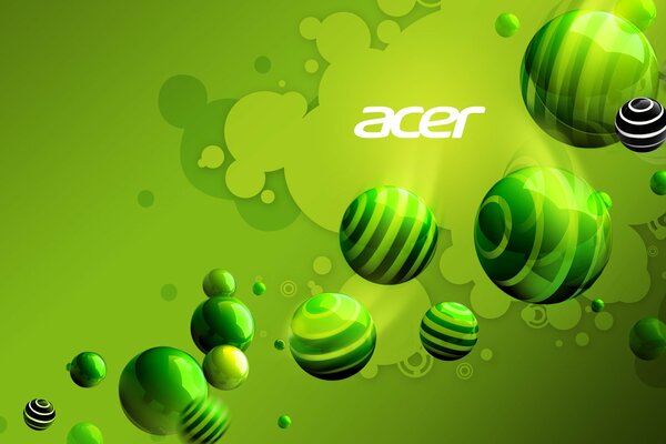 Заставка acer шарики разных размеров