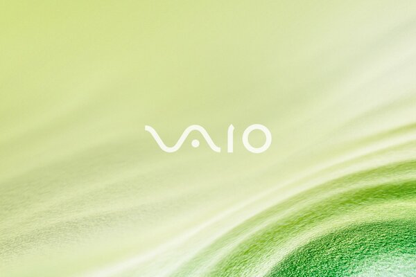 Vaio screensaver on a green background