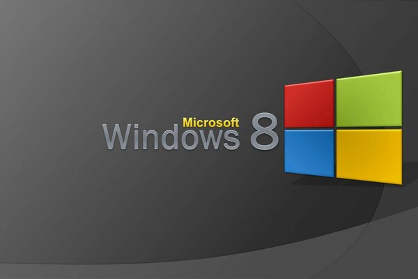 Logo Microsoft Windows 8 na szarym tle