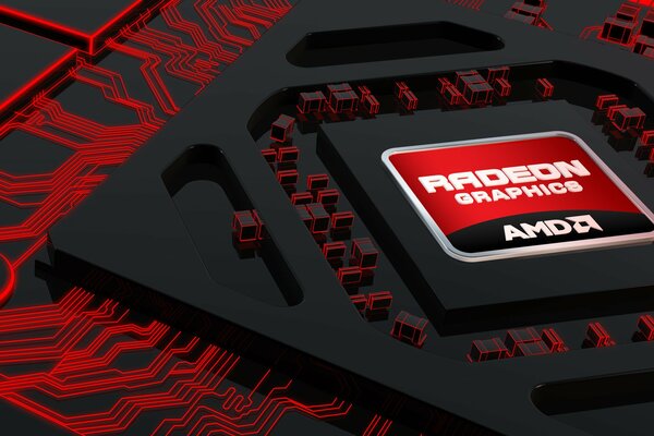 Стильное изображение графического AMD процессора от radeon