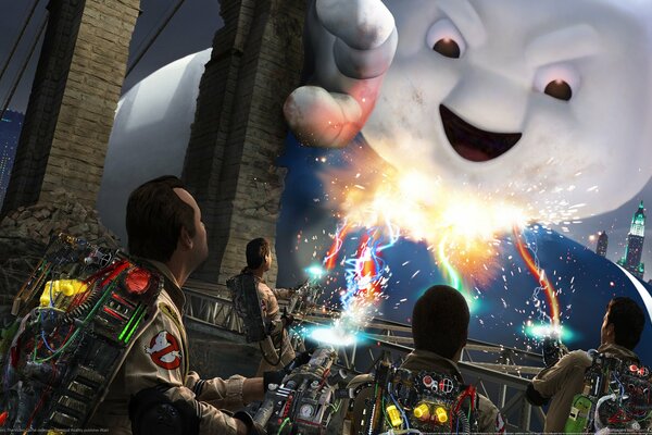 Ghostbusters attaccati da un fantasma gigante