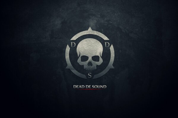 Skull emblem in a circle on a dark background