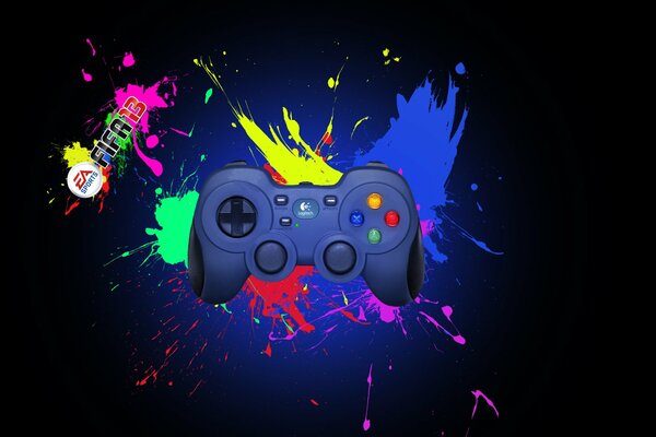 Gamepad in splashes of paint with fifa13 logo