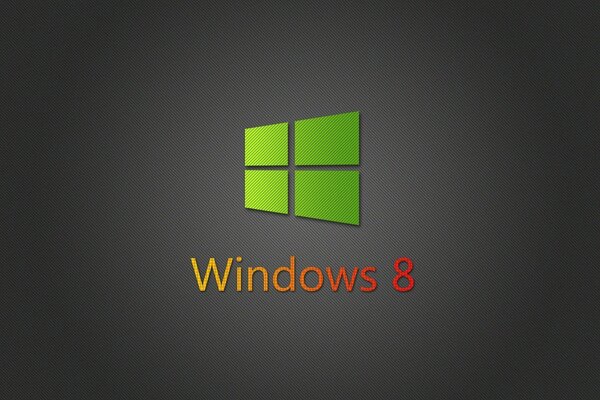 Zielone logo Windows 8 na szarym tle