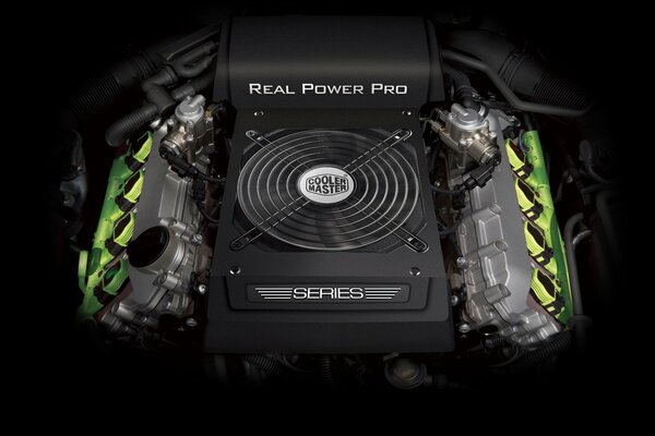 Real power pro on a black background