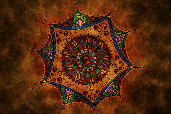 Dibujo abstracto de Mandala estilo doodling