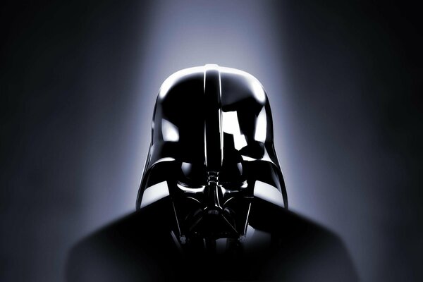 Dari Vader in a mask on a dark background with backlight