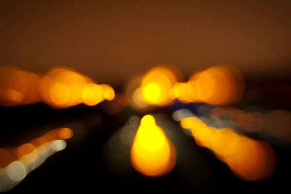 Night glare of car lights
