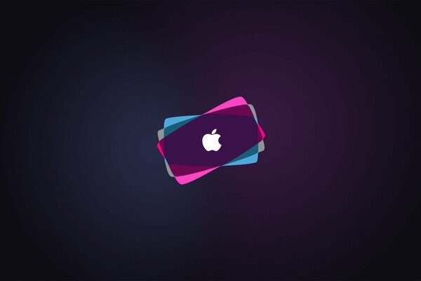 Colorful apple logo on a black background