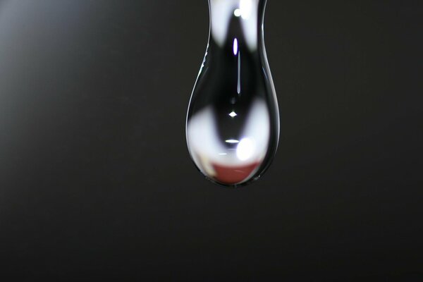 A drop of water falls down