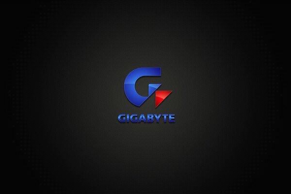 Znak firmowy Gigabyte na czarnym tle