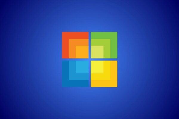 Windows 8 color logo on a blue background