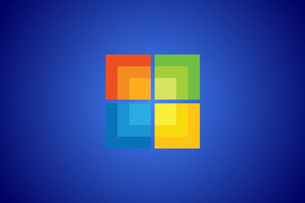 Logotipo de color de windows 8 sobre fondo azul