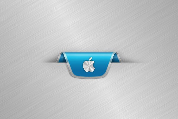 Logotipo minimalista de apple en metal