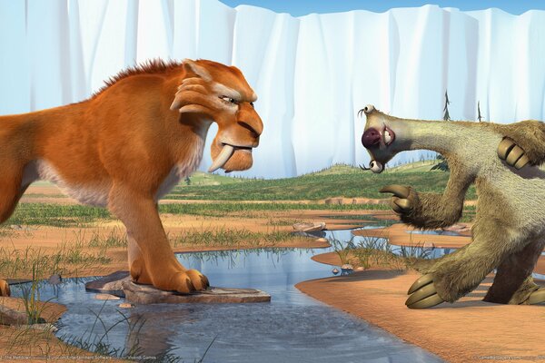 Diego and Sid from the cartoon Ice Age