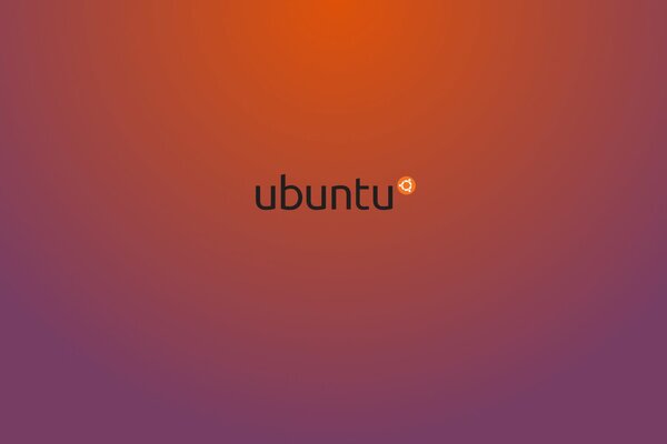 Minimalistische lila Tapete mit Ubuntu-Logo