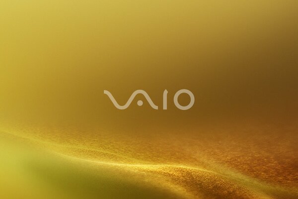 Логотип vaio на желтом абстрактном фоне