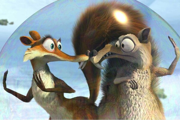 Mkltfilm ice age, squirrels in captivity