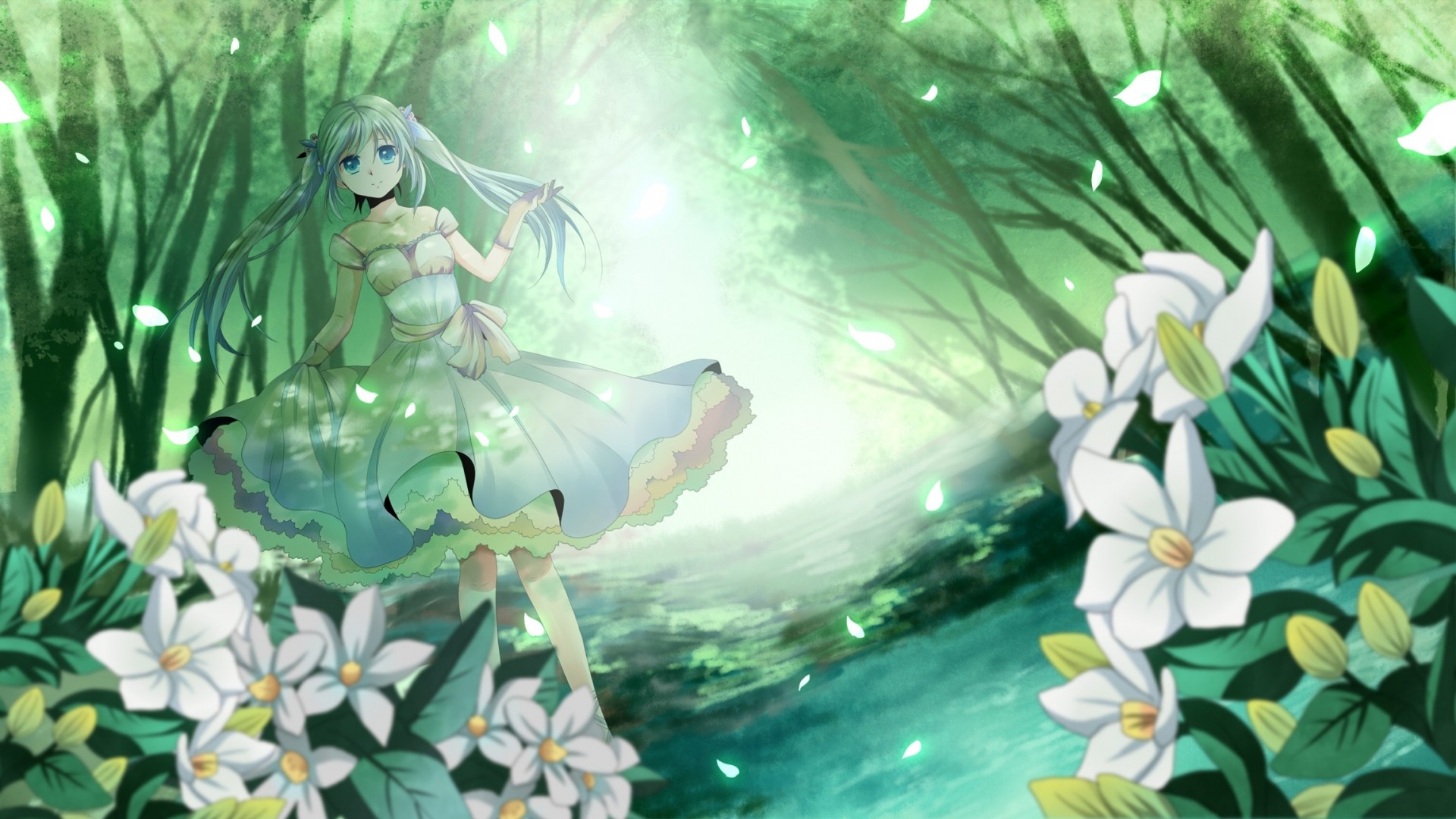 wald hatsune miku blumen verkleiden sich