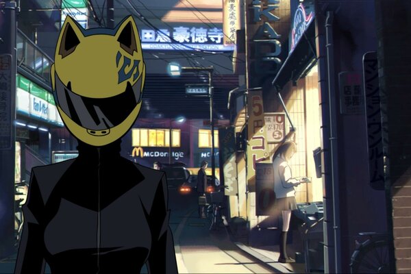 Durarara. Ein kopfloser Reiter. Gelber Helm