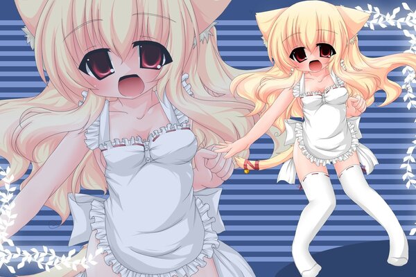 Loli Kitty in the costume of an erotic maid