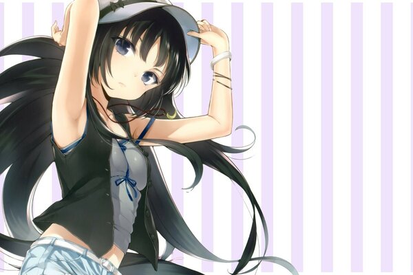 Anime girl with black hair