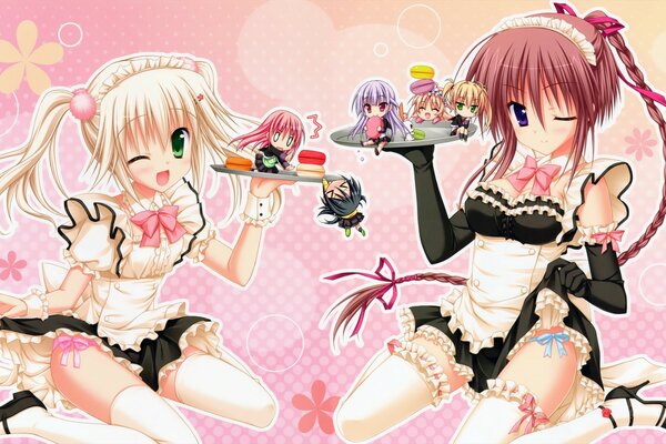 Due ragazze in lingerie anime