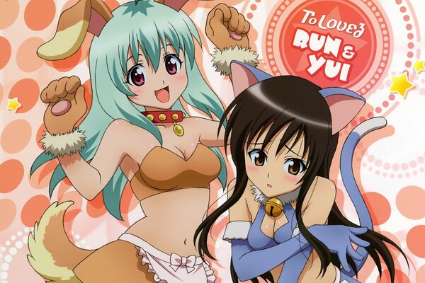 Chicas amigas anime, pelo brillante