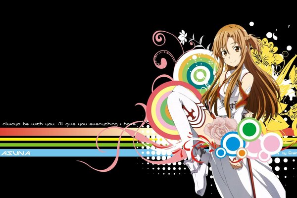 Yuki Asuna che balla con i fiori