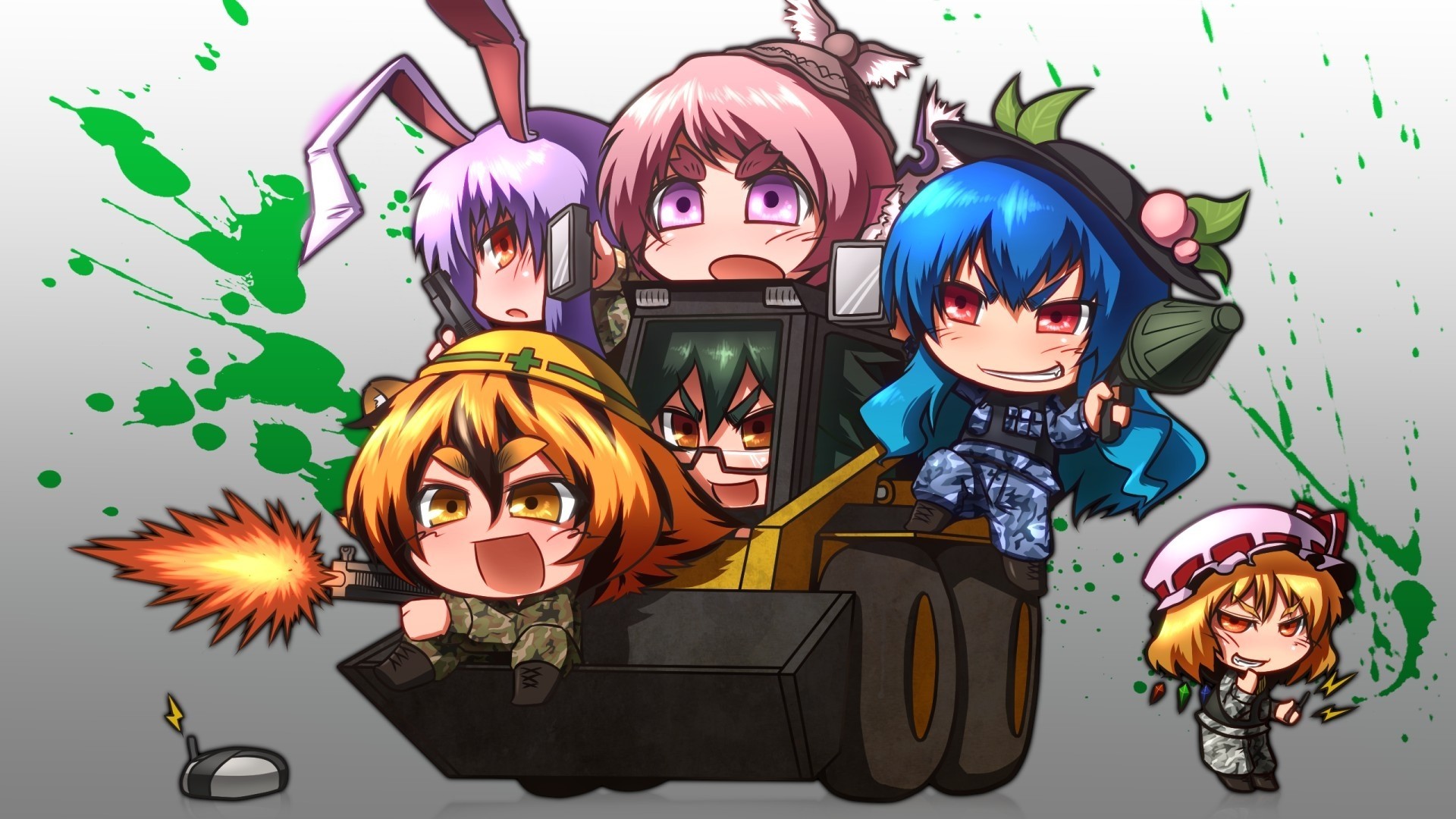 fortezza volante gruppo reiuji utsuho hinanawi tenshi fiandre scarlatto chibi armi